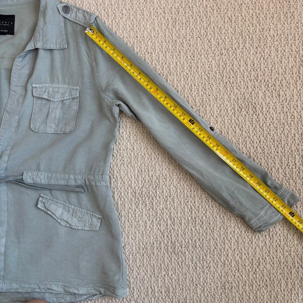 Sanctuary Utility Jacket, Sage Green Lyocell Medium | Drape‎ Safari Workwear